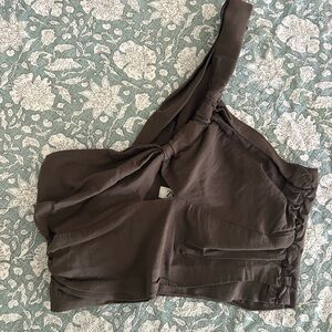 Zara Brown Linen One Strap Tank